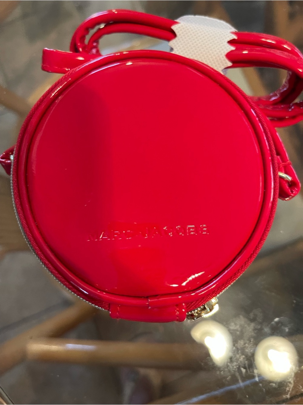 Marc Jacobs Small Round Patent Crossbody in Bright Red